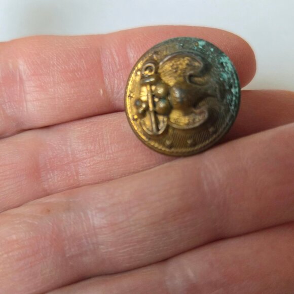 Rare Antique 1800s Federal Navy metal button. Military collection. - Picture 3 of 4